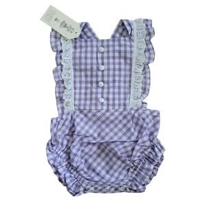 Numi Lavender Gingham Sunsuit